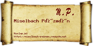 Miselbach Pázmán névjegykártya